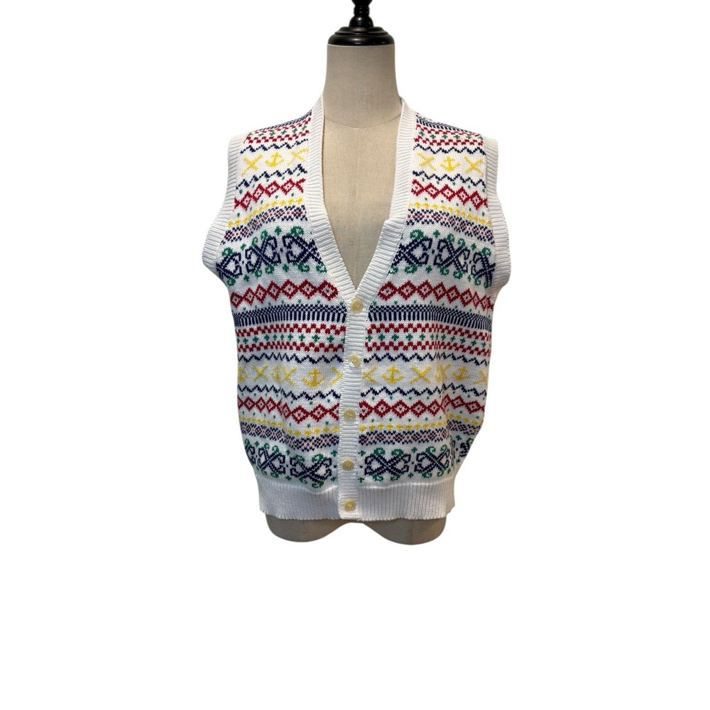 Vtg Gap Sweater Vest Sz S Fair Isle Nautical‎ Preppy Coastal Grandpa